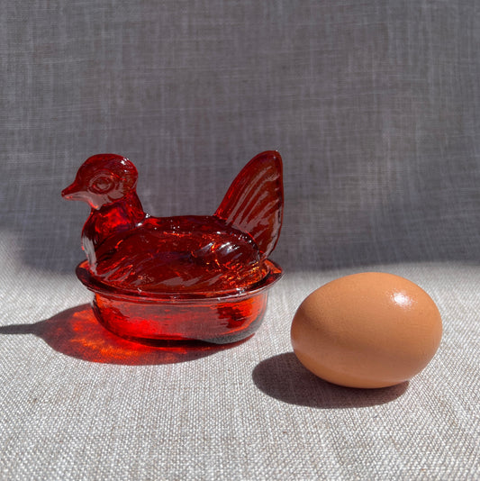 Nesting Hen Bowl & Lid - PUMPKIN | Hand Blown Glass - Colombia-1
