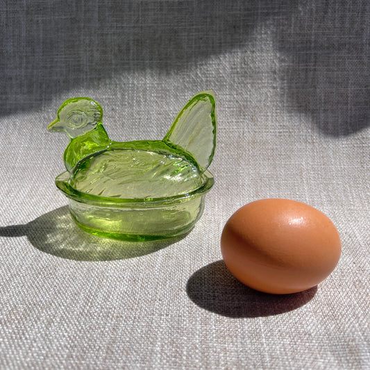 Nesting Hen Bowl & Lid - EUCALYPTUS | Hand Blown Glass - Colombia-1