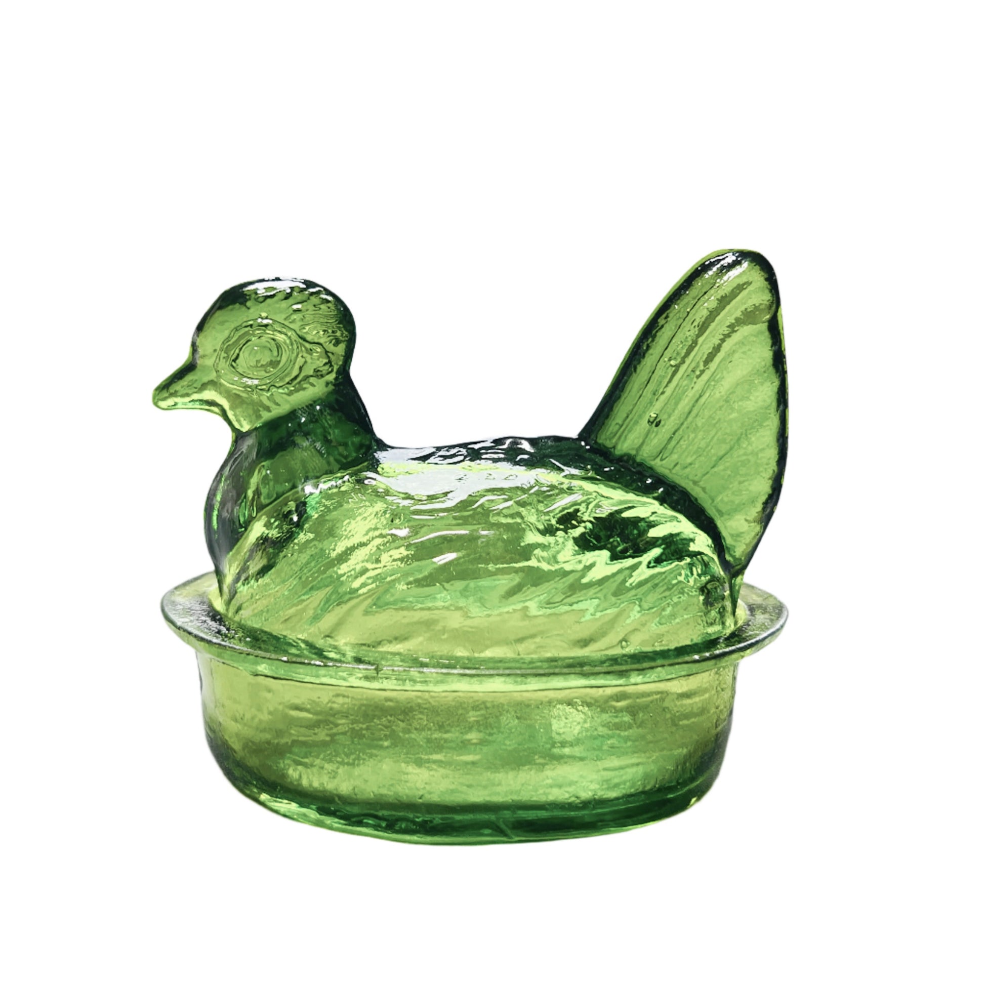Nesting Hen Bowl & Lid - EUCALYPTUS | Hand Blown Glass - Colombia-0
