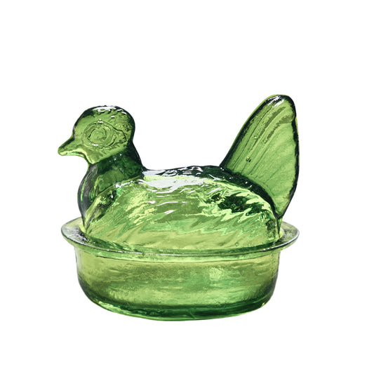 Nesting Hen Bowl & Lid - EUCALYPTUS | Hand Blown Glass - Colombia-0
