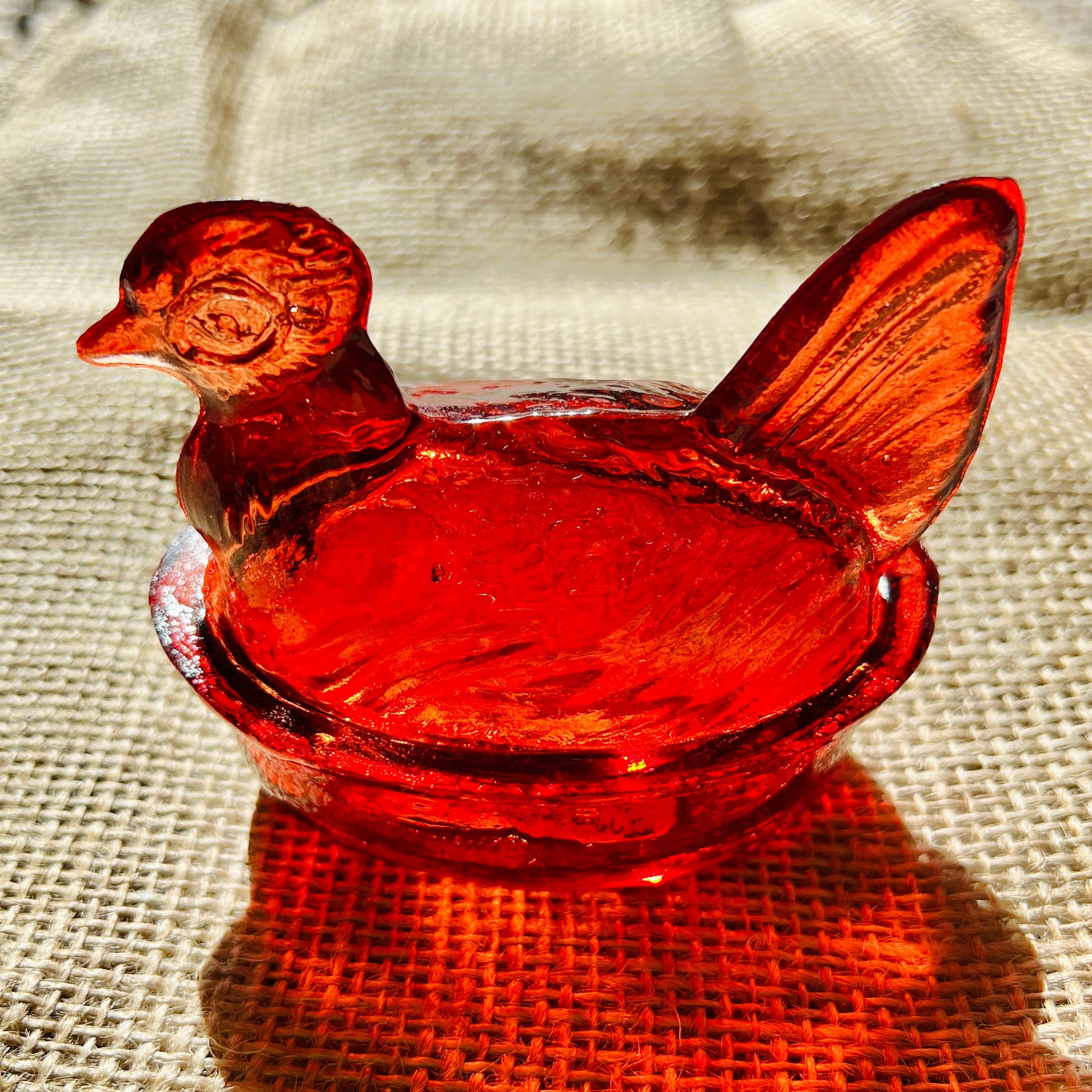 Nesting Hen Bowl & Lid - PUMPKIN | Hand Blown Glass - Colombia-2