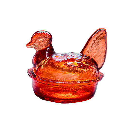 Nesting Hen Bowl & Lid - PUMPKIN | Hand Blown Glass - Colombia-0