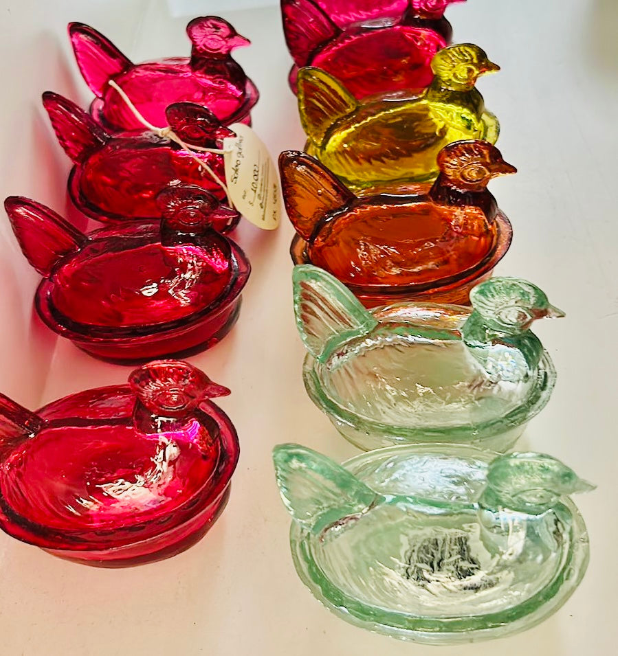 Nesting Hen Bowl & Lid - PUMPKIN | Hand Blown Glass - Colombia-4