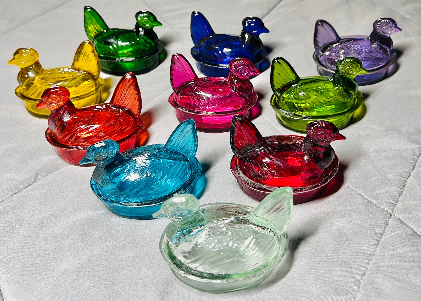 Nesting Hen Bowl & Lid - GREEN APPLE | Hand Blown Glass - Colombia-4