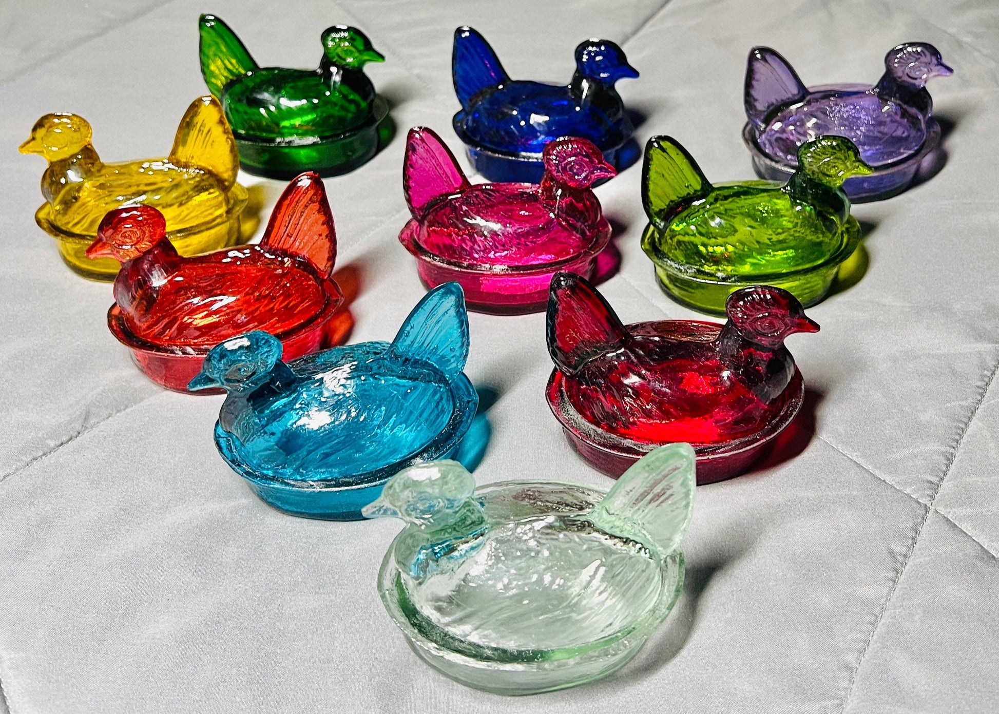 Nesting Hen Bowl & Lid - GREEN APPLE | Hand Blown Glass - Colombia-4